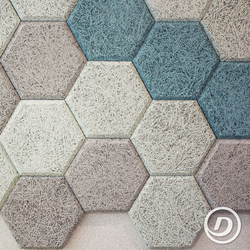壁取り付け式吸音パネル - HEXAGON TILE - CHUNLYN WWCB TECH CO., LTD. - ウッドウール / 六角形 / 屋内用
