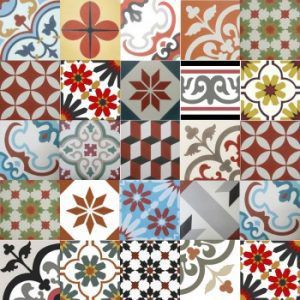 パッチワークエンカウスティークセメントタイル - RED BROWN YELLOW - Vietnam cement tile corp - 屋内用 / 床 / 壁面