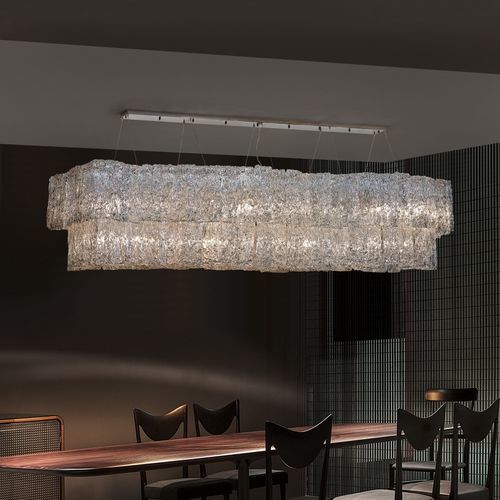 現代風シャンデリア - LINE ATENAS L220C - K-LIGHTING - クロム / 光沢のある真鍮製 / 業務用