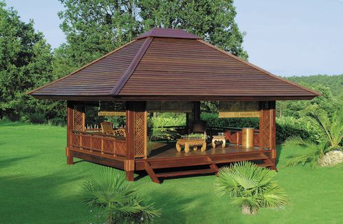 メルバウ材製ガゼボ - 20M2 - Teck Time - 木造屋根 / バー用 / ウェルネスセンター用