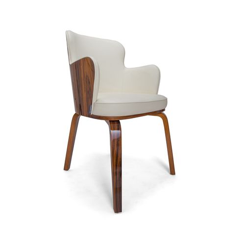 現代風ダイニングルーム用チェア - BOOM Arm chair PFL - arianeske - 屋内用 / 革製 / 木製脚