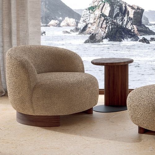 現代風アームチェア - Pebble - Nature Design - 布製 / オーク材 / オーク材製脚