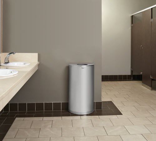 公共用ゴミ箱 - HALF ROUND : OPEN TOP - Rubbermaid Commercial Products - 金属製 / 現代風 / 業務用