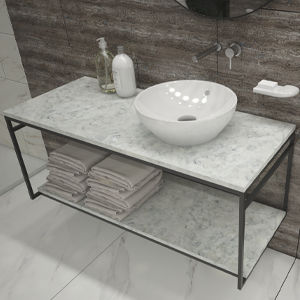 金属製洗面キャビネット - 120 WHITE CARRARA - Valadares