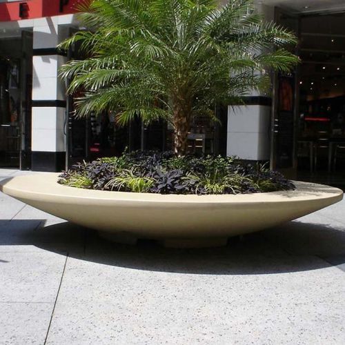 コンクリート製プランター - ROSETTA - PLANTERS UNLIMITED - 石製 / ガラス繊維 / 円形