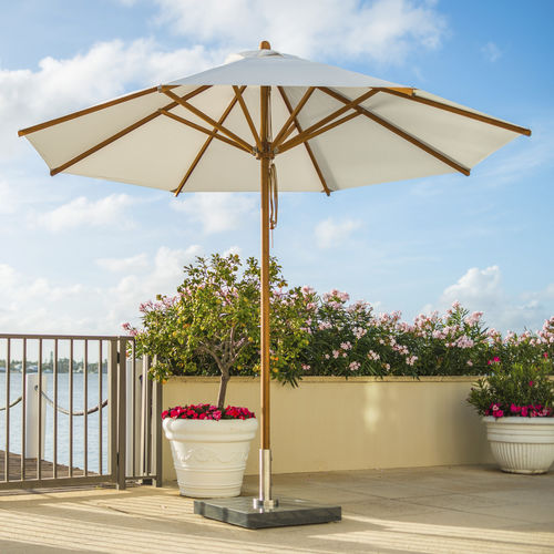 ステンレススチール製パラソル - 2.5M R-L - Bambrella - キャンバス生地 / 竹製 / 風耐性