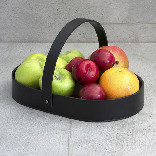 木製フルーツかご Cinderela Nokte 革製 ホテル用 レストラン用