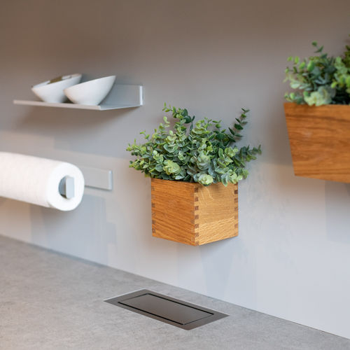 オーク材植木鉢 - Box J • basic - 3S design - 壁取り付け式 / 正方形 / 家庭用