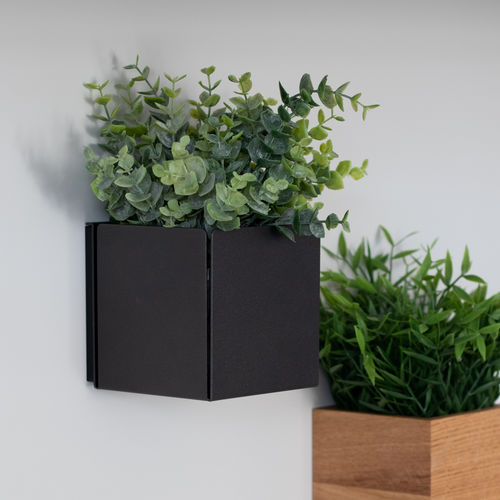 粉体塗装スチール製植木鉢 - basic - 3S design - 壁取り付け式 / 正方形 / 家庭用