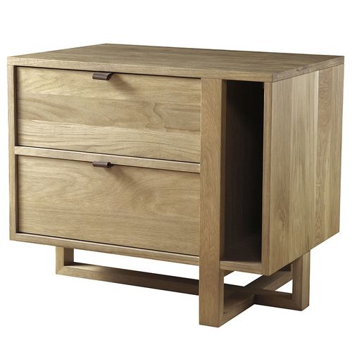 現代風ベッドサイドテーブル - FULTON  - West Furniture - 木製 / 長方形 / マガジンラック付