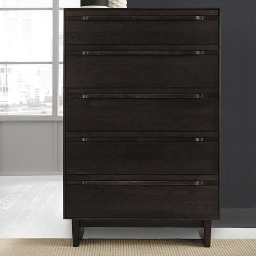 背の高いチェスト - CAMBER - West Furniture - 現代風 / 木製 / 引き出し5段式