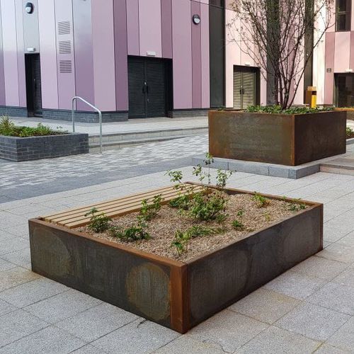 コールテン鋼製プランター - THIRLMERE  - LOGIC STREET & PARK FURNITURE - 長方形 / 正方形 / モジュラー式