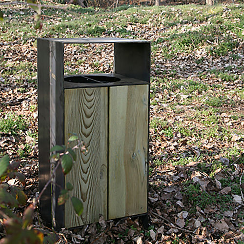 公共用ゴミ箱 - CORTEN - Woodscape. - 溶融亜鉛メッキ鋼製 / コールテン鋼製 / 木製