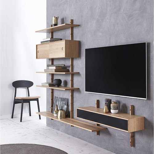 現代風テレビ用壁面ユニット - MOORE - PBJ Design House - オーク材 / ウォールナット