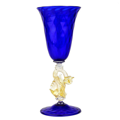 足ペダル式グラス - VENETIAN SWAN - Original Murano Glass s.n.c. - 吹きガラス製 / ムラノガラス製