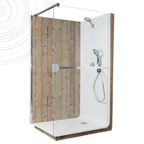 樹脂製シャワー室 - ELMER-120-BE-SAPIN - AYOR BATHROOM - 硬化ガラス製 / アルミニウム / 固定型