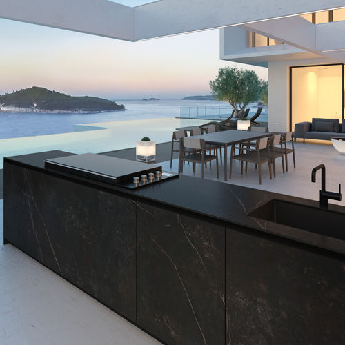 屋外用現代式アイランドキッチン - N1 SYSTEM - DEKTON - Novara Outdoor Kitchens - 大型サイズ / 黒色