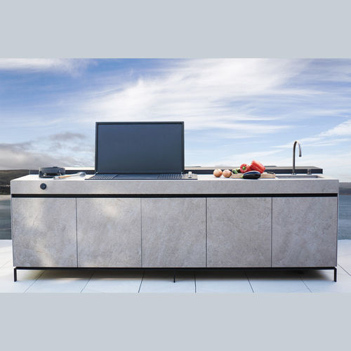 石製現代式アイランドキッチン - AIR System - Novara Outdoor Kitchens - 金属製 / 陶磁器 / 中型
