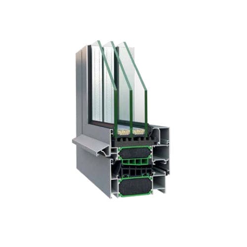 アルミニウム窓用形材 - W4900 - ALUMINCO - 断熱 / パッシブハウス用