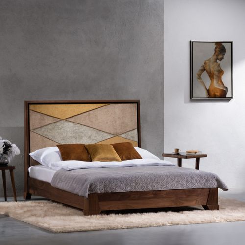 ダブルベッド - DÉCOR - Ziemann Home Design - 現代風 / 布張りヘッドボード付き / ベッドサイドテ－ブル付き