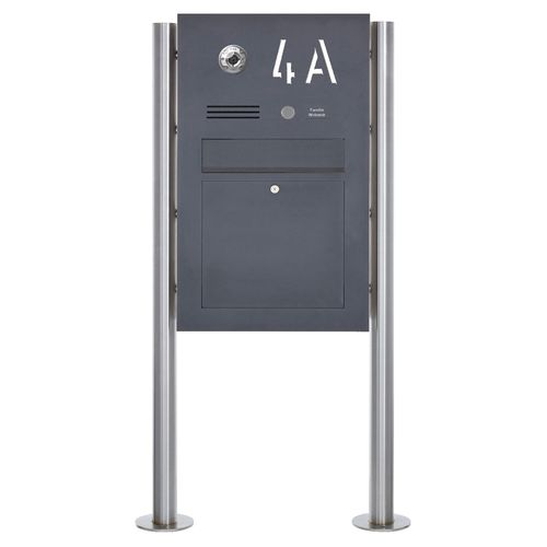 置き型ポスト - DESIGNER : 325B-VAR-HL-B - Briefkasten Manufaktur Lippe GmbH - 単独 / 内蔵インターコム / カスタマイズ可能