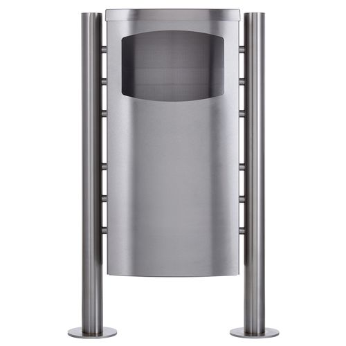 公共用ゴミ箱 - BASIC 650X-VA - Briefkasten Manufaktur Lippe GmbH - 床置き / ポリッシュステンレススチール製 / 蓋なし