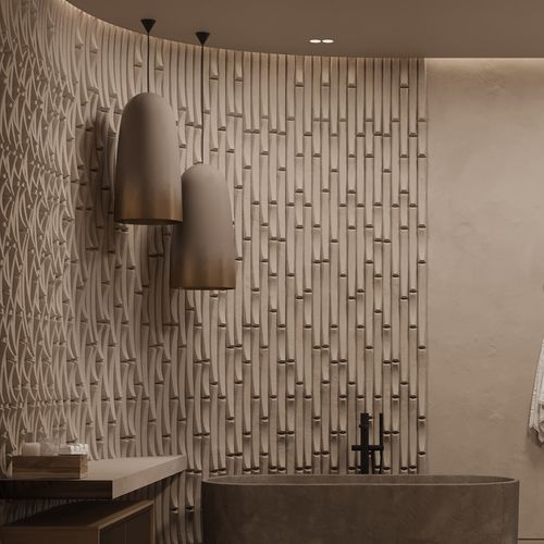 屋内用壁面装飾材 - SCREE - Sergey Makhno Product - セラミック製 / 3D / 石材調