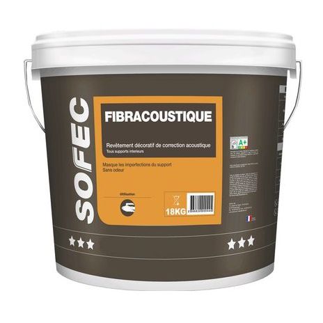 装飾塗料 - FIBRACOUSTIQUE - Sofec - 再栓用 / 屋内用 / 壁用