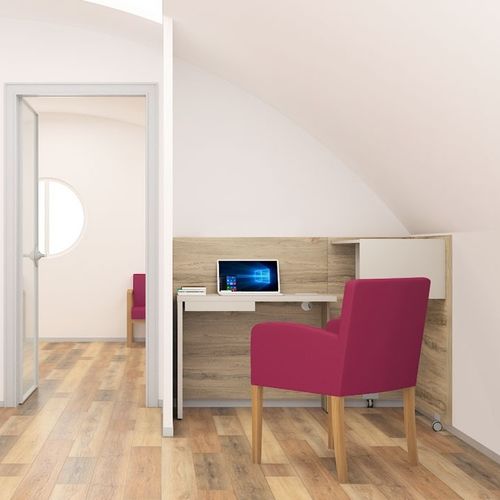 現代風デスク - FOLD UP - Flekssit Office Furniture - 木製 / 収納付き / テレワーク用
