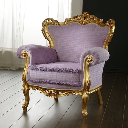 バロック様式アームチェア - DI MARCO INTERIOR SOFA - 布製 / 無垢材 / 金箔付き木