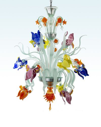 伝統的シャンデリア - IRIS MULTICOLOR - BOTTEGA VENEZIANA - 吹きガラス製 / ムラノガラス製 / 電球12個