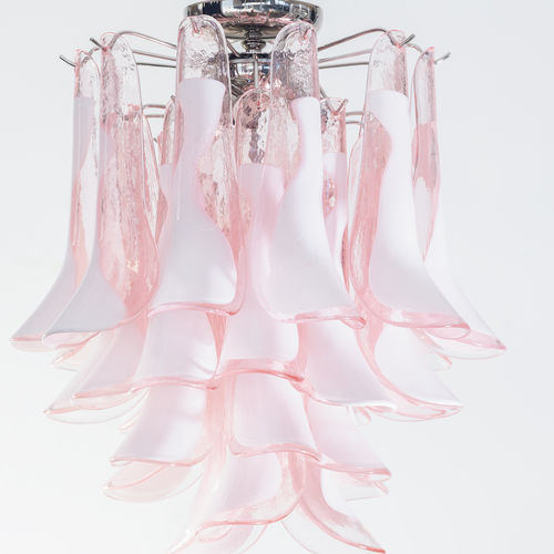 ピンクシャンデリア - Artemide rosa - BOTTEGA VENEZIANA - アールデコ / ムラノガラス製 / クロムメッキ金属