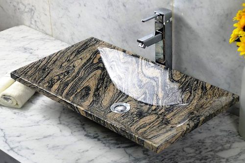 カウンタートップ型洗面器 - JUPRANA GRANITE  - INDIA STONE EXPORT - 複合素材 / 1つ / 長方形