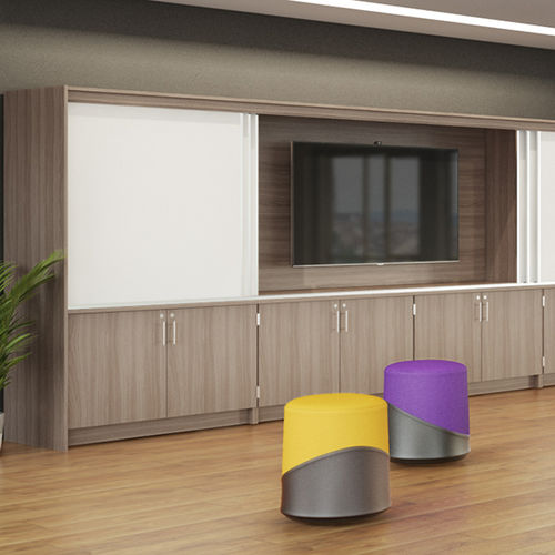 現代風マルチメディア用家具 - ACIW series - Allied - シェルブ付き / オーダーメイド / 見えないキャスター付