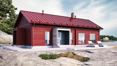 積層ソリッド ウッド製家 - HEHKU 100 - Kuusamo Hirsitalot Oy - モジュラー / 現代風 / 一階建て