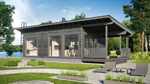 積層ソリッド ウッド製家 - PIILO 50 - Kuusamo Hirsitalot Oy - モジュラー / 現代風 / 一階建て