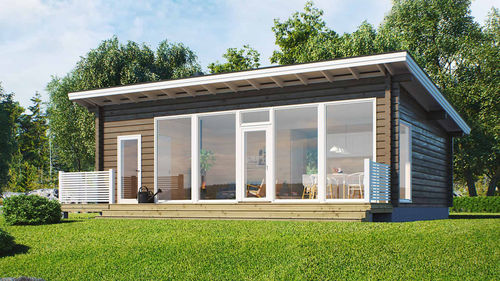 積層ソリッド ウッド製家 - PESÄ 67 - Kuusamo Hirsitalot Oy - モジュラー / 現代風 / 一階建て