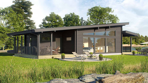 積層ソリッド ウッド製家 - SAAPUNKI 87 - Kuusamo Hirsitalot Oy - モジュラー / 現代風 / 一階建て