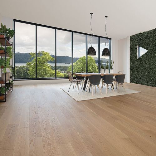 単相フローリング - PREMIER - Décoplus Parquets - ヨーロッパナラ材製 / ブラッシング仕上げ / ニス