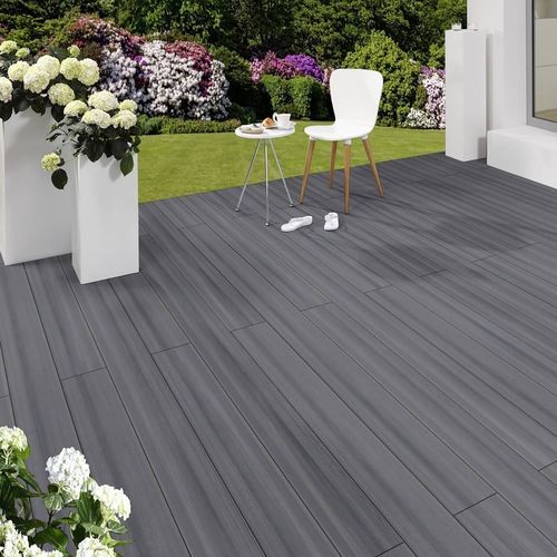 複合木材製デッキ床材板 - GREY OUTDOOR - Décoplus Parquets - 木目調 / 溝付 / クリップ式