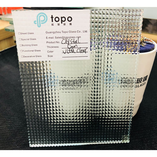装飾ガラスパネル - CP-TP - Guangzhou Topo Glass Co., Ltd. - テクスチャード仕上げ / 透明 / 家具用