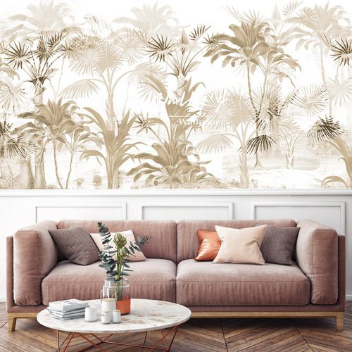 コンテンポラリー壁紙 Busy Life Wally S 自然のモチーフ 白 グレー