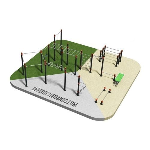 公共スぺース用ウォークアウトパ－ク - CALISTHENICS PARK 2003 - DEPORTES URBANOS - チェストプレス / クランチ / ディップス