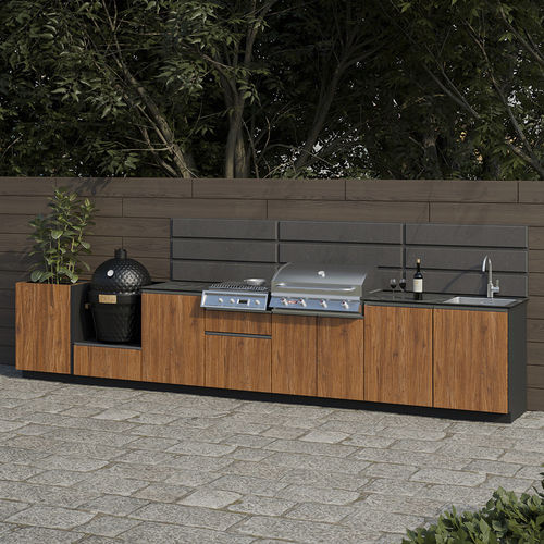 屋外用キッチン - Outdoor Kitchen - DEBO - 現代風 / ラミネート / 一体型取っ手付き