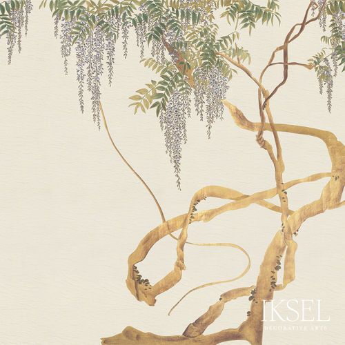 現代風壁紙 - SC110 Edo Wisteria - Iksel Decorative Arts - ビニール製 / グラスファイバー / 自然模様