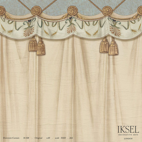 現代風壁紙 - SC126 Directoire Curtain  - Iksel Decorative Arts - パノラマ / 幾何学模様 / 子供向け柄