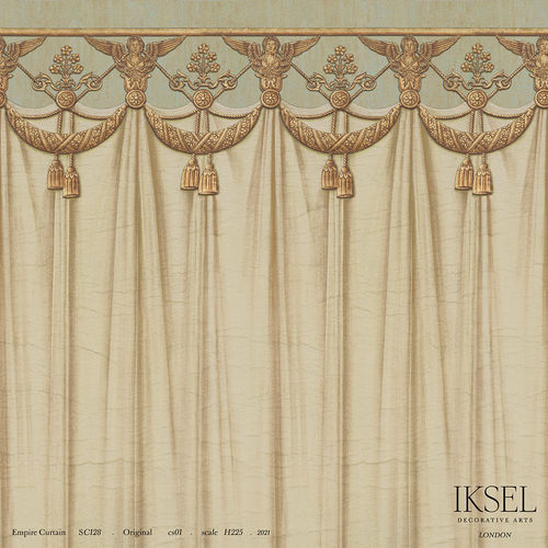 現代風壁紙 - SC128 Empire Curtain  - Iksel Decorative Arts - パノラマ / 幾何学模様 / 白