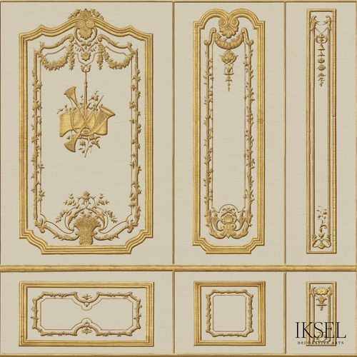 現代風壁紙 - AR408 Regence Boiserie - Iksel Decorative Arts - ビニール製 / グラスファイバー / 花