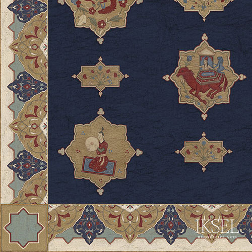 現代風壁紙 - CE164F Aleppo Blue Flat Ceiling - Iksel Decorative Arts - ビニール製 / グラスファイバー / 自然模様