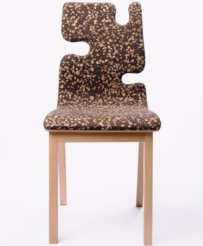 現代風チェア - PUZZLE - CREATIVE-CORK - 屋内用 / コルク製 / 木製脚